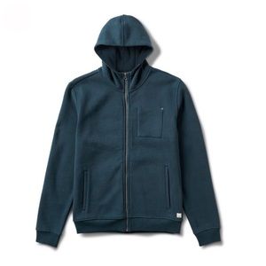 Vuori Seaside Fleece / Thermal Zip Up Hoodie in Indigo